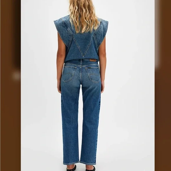 Free People Blue Straight Leg Jeans - Picture 2 of 9